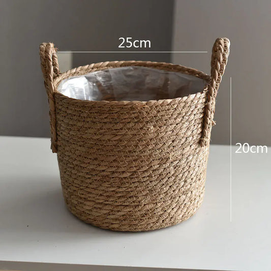 Scandinavian Woven Straw Planter