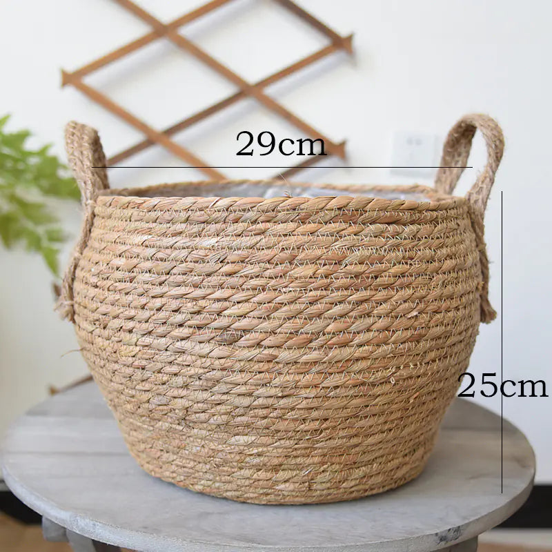 Scandinavian Woven Straw Planter