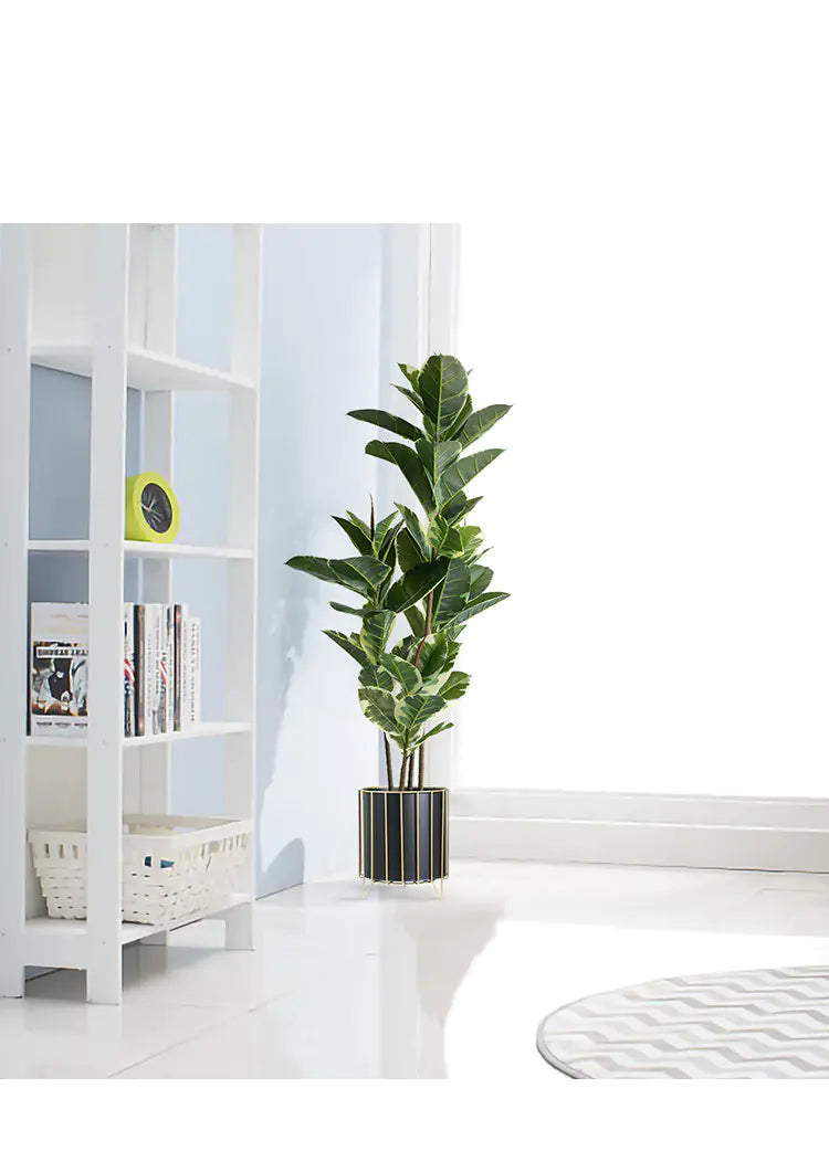 Gold-Trimmed Nordic Iron Planter (Large)