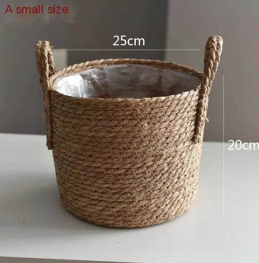 Scandinavian Woven Straw Planter