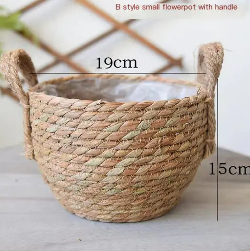 Scandinavian Woven Straw Planter