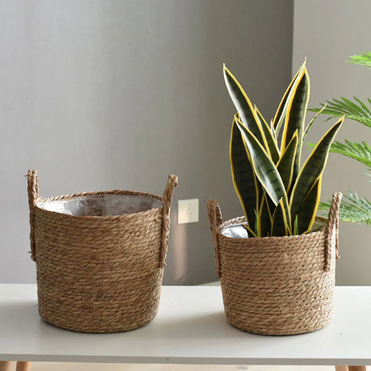 Scandinavian Woven Straw Planter