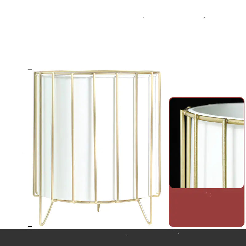 Gold-Trimmed Nordic Iron Planter (Large)