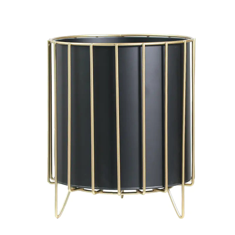 Gold-Trimmed Nordic Iron Planter (Large)