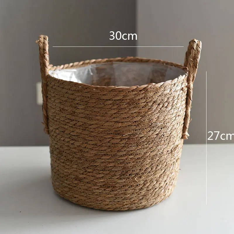 Scandinavian Woven Straw Planter
