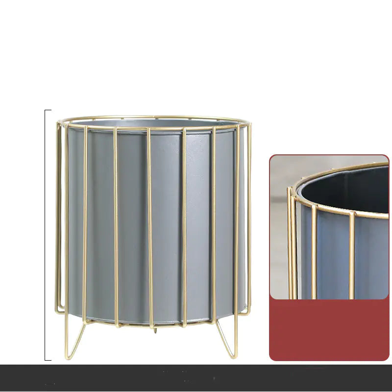 Gold-Trimmed Nordic Iron Planter (Large)