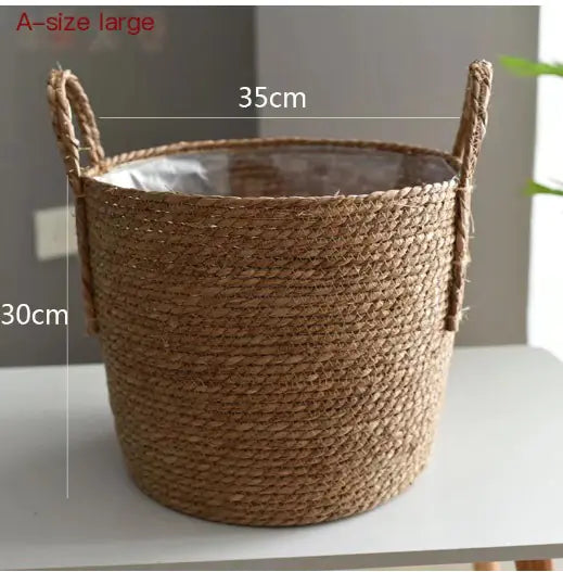 Scandinavian Woven Straw Planter