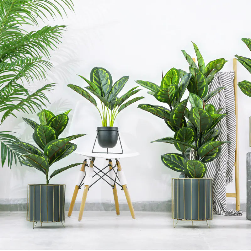 Gold-Trimmed Nordic Iron Planter (Large)