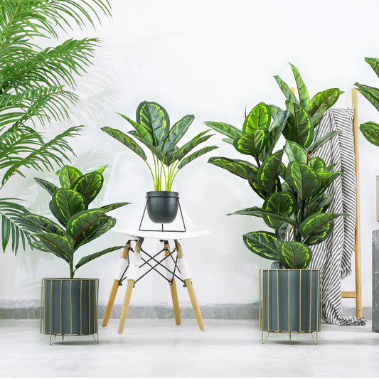 Gold-Trimmed Nordic Iron Planter (Large)